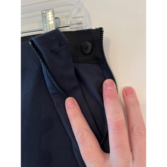 Everlane Side Zip Work Pant Navy High Rise Ankle Skinny Seamed Back Trouser‎ 12 - Picture 5 of 10